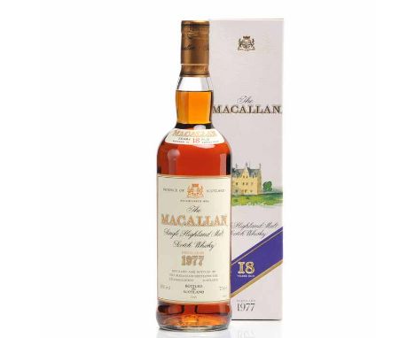 MACALLAN 1977 18 YEARS OLD
Highland Single Malt Scotch Whisky. Distilled and bottled by The Macallan Distillers Ltd., Craigel