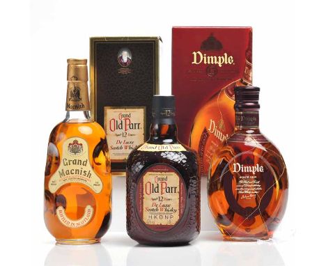 DIMPLE 15 YEARS OLD
Blended Scotch Whisky. 70cl, 40% volume, in carton. 
GRAND OLD PARR AGED 12 YEARS
Blended Scotch Whisky. 