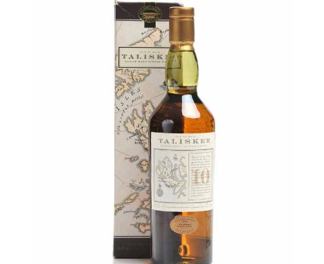 TALISKER AGED 10 YEARS - OLD STYLE
Highland Single Malt Scotch Whisky. Old style 'map label'. 70cl, 45.8% volume, in carton. 
