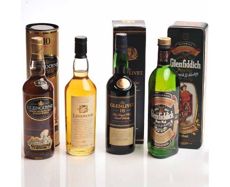 LINKWOOD FLORA & FAUNA 12 YEARS OLD
Speyside Single Malt Scotch Whisky. 70cl, 43% volume. 
GLENFIDDICH SPECIAL OLD RESERVE DR