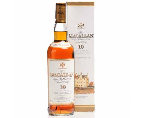 MACALLAN 10 YEARS OLD
Highland Single Malt Scotch Whisky. 700ml, 40% volume, in carton.  CONDITION REPORT: Seal: very good
Fi