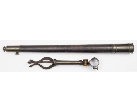A brass compound telescope by Negretti &amp; Zambra, London:, signed as per title to tube:, the 3 1/2 inch tapering main tube