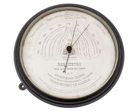 A late 19th /early 20th century Spanish bulkhead barometer by Estrella del Norte:,  numbered '1748' and signed as per title t