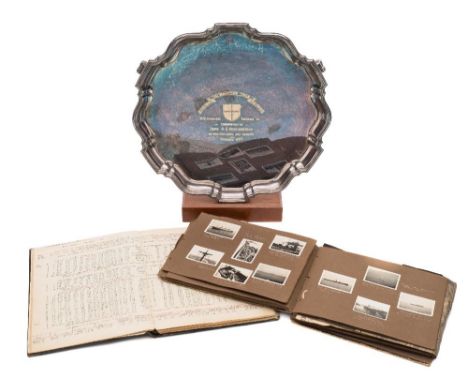A silver plated presentation salver for the British Merchant Cadet Training Ship MV 'Durham':,  with piecrust edge and inscri