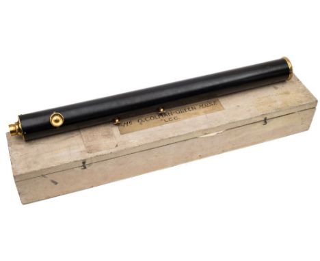 A 3 inch refracting  lacqured brass telescope by Broadhurst, Clarkson & Co, London:, the 36 1/2 inch black lacquer main tube 