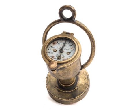 A brass Walker's 'Excelsior IV' log:, with enamel dial, signed as per title, 20cm long.