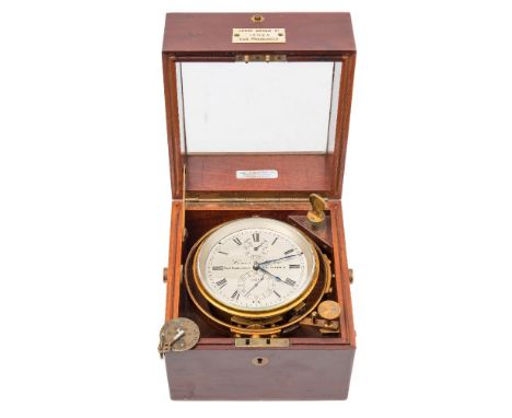 A Two Day Marine chronometer by Louis Weule,Co, San Francisco, California for the Schooner 'San Sausalito':,the four inch sil