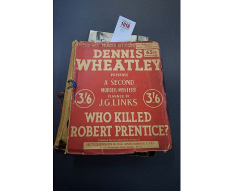 WHEATLEY (Dennis): ' Who Killed Robert Prentice?': 'Murder off Miami': 'Malinsay Massacre': together three volumes, all pub. 