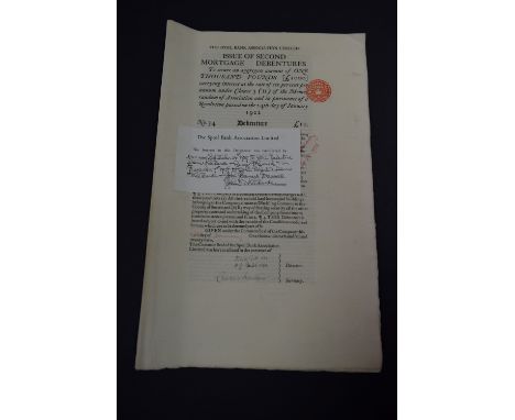 GILL (Eric): two certificates of issue for mortgage debentures issued by The Spoil Bank Association Limited, both dated 1922,