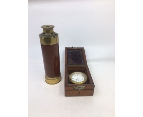 Royal Navy interest: A late Victorian silver deck chronometer watch by Leonard Hall, Louth, crown wind, having signed white e