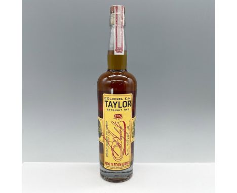 Bottle is sealed, full. This small batch, Bottled-in-Bond 100 proof straight rye whiskey pays tribute to the former Distiller