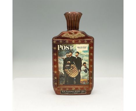 Limited edition bottle featuring Saturday Evening Post April 23, 1949 by Norman Rockwell. Bottle designed in bronze that has 