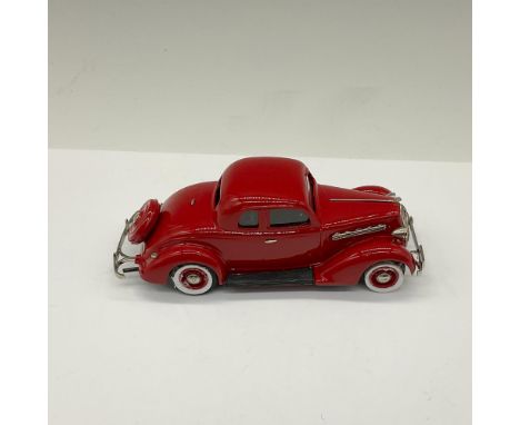 5 window coupe in red. Marked Brooklin Models&gt; This item has its original box measuring 6.75"L x 3"W x 2.5"H. Dimensions: 