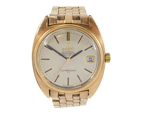 Omega Constellation gentleman's gold-plated and stainless steel automatic chronometer wristwatch, Cal. 564, Ref. 168.017, ser
