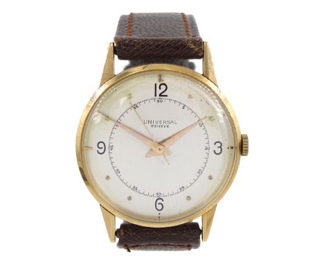 Universal Geneve gentleman's 18ct gold manual wind wristwatch, Cal. 263, Ref. 10715, stamped 750 with Helvetia hallmarkCondit