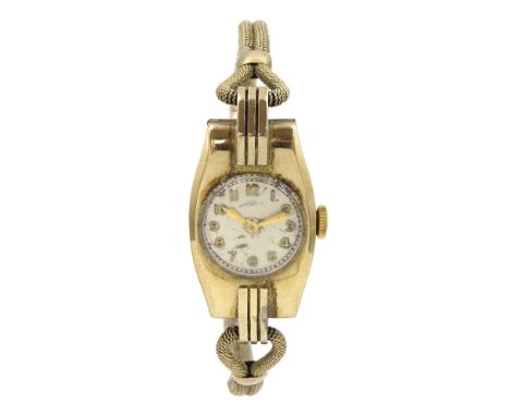 International Watch Company ladies 9ct gold manual wind wristwatch, London import mark 1937, on gold mesh link braceletCondit