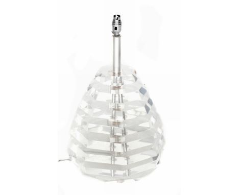  A perspex or lucite table lamp,   American, 1970s, of bee skep form, unmarked, 55cm high including fitment 