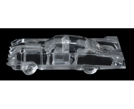  Eldorado, a Cristal Daum clear and frosted glass model of a car (automobile),   engraved mark, 41cm long  IMPORTANT: This lo