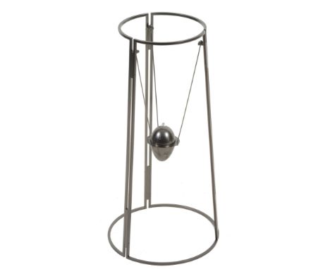  Jaime Tresserra Clapes (b. 1943), two Sosteniso candelabra,   each tripod metal frame suspending an oil lamp, 58cm high; and