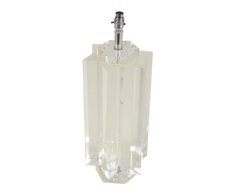  A perspex or lucite sectional table lamp,   American, 1970s, of star section, 63cm high including fitment 