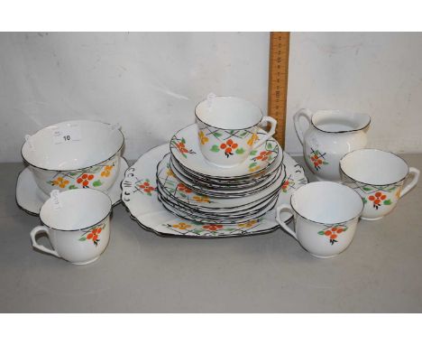 Quantity of Melba floral decorated tea wares