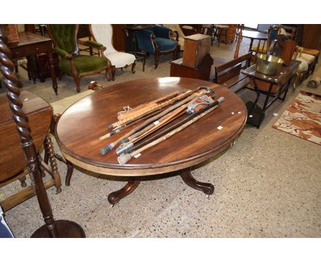 Victorian mahogany oval top loo table on tripod base