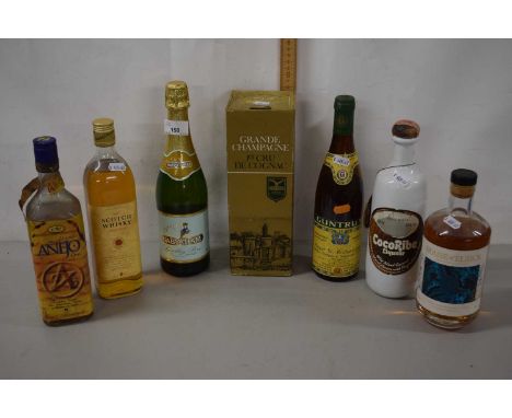 Various bottles of spirits including Babycham, Blended Scotch Whisky etc