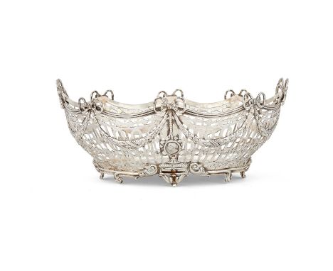 A German silver oval basket by B. Neresheimer &amp; Söhne, import marked for Chester 1901, sponsor's mark of Berthold Muller,