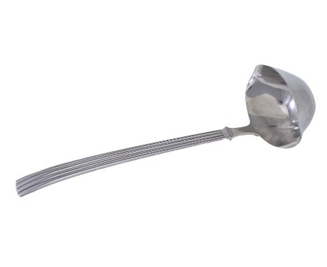 Georg Jensen, a Danish silver Bernadotte pattern soup ladle, post 1945 stamped marks, design no. 9, designed by Sivard Bernad