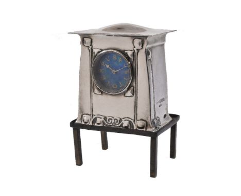 Liberty, The Sigurd, a rare Cymric silver clock by Liberty &amp; Co., Birmingham 1902, designed by Archibald Knox, model no. 