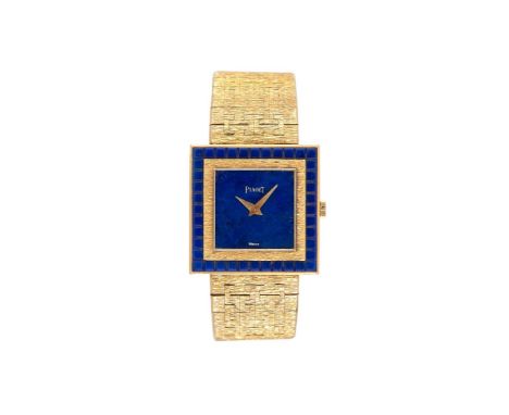 Piaget, Altiplano, ref. 9200 A6, an 18 carat gold and lapis lazuli bracelet watch, no. 170875, circa 1975, manual wind moveme