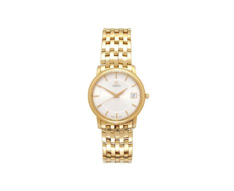 Omega, De Ville Prestige, ref. 1961050, an 18 carat gold bracelet watch, no. 55760278, circa 1995, quartz movement, 6 jewels,