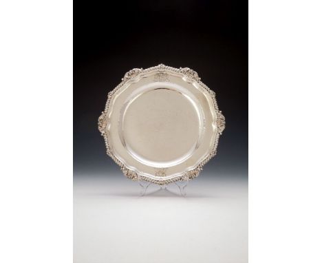 A George III silver second course plate by Paul Storr from the Duke of Hamilton Russian Ambassadorial Service, London 1806, s