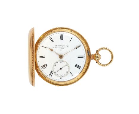Brillman &amp; Co., an 18 carat gold full hunter pocket watch, no. 412, hallmarked London 1858, three quarter plate movement,