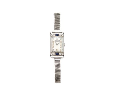 Vacheron & Constantin, a lady's platinum, diamond and sapphire cocktail watch, no. 9291, French post 1912 mark, manual wind m