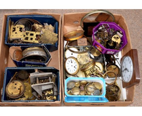 Miscellaneous clock parts, and dials, springs, movements, etc  