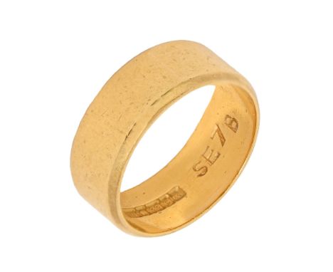 A 22ct gold wedding ring, Birmingham 1972, 6.3g, size J  Scratches from wear