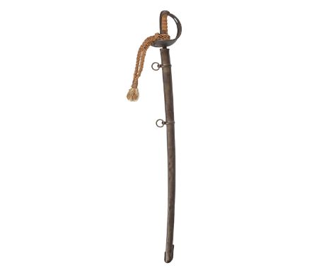 An Austro-Hungarian M1845 cavalry sword and scabbard, C Jurmann, dated 1849, blade 92cm l  Hilt detached from blade, lacks bu