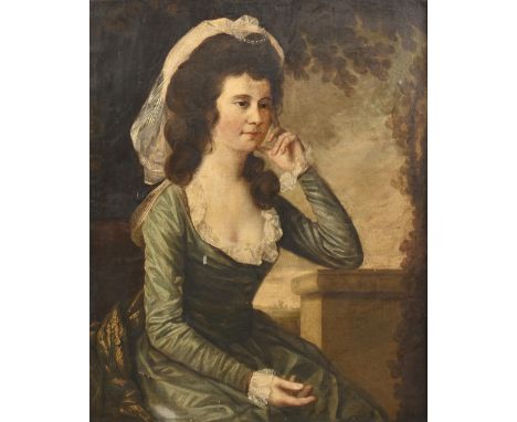 English School, late 18th-early 19th century - Portrait of a Lady&nbsp;of the Maling family of Northumberland, seated three-q