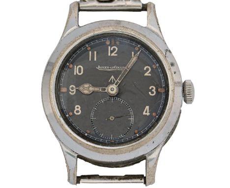 A British military issue Jaeger-LeCoultre plated 'Dirty Dozen' wristwatch, No 323951, calibre 479 movement, marked on case ba