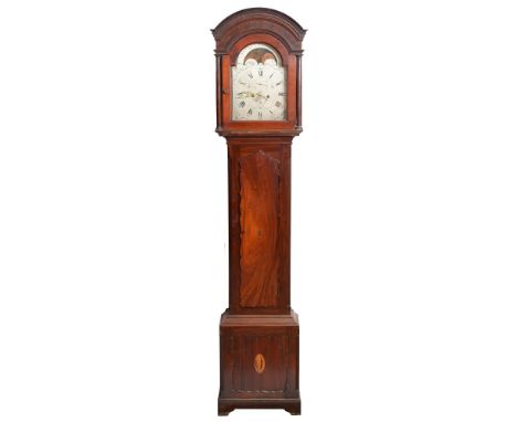 A George III walnut eight-day longcase clock, Richard Alexander, Chippenham, the 11.5 inch breakarched, engraved and silvered