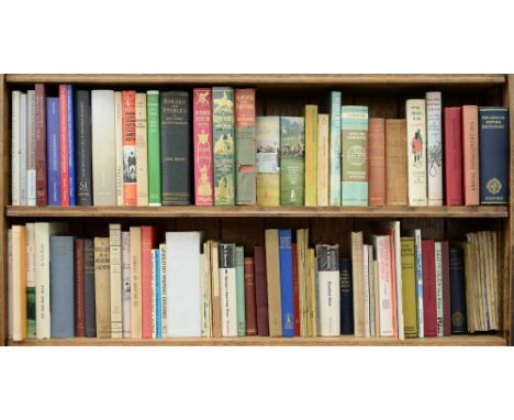 Books. Six shelves of general stock, early 20th c and later, including hunting, riding, and other country pursuits; horse rac