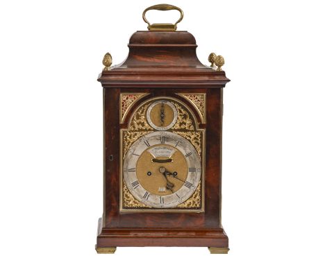A George III mahogany eight-day bracket clock, William Webster, Exchange Alley, London, the breakarched brass dial with matte