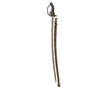An Ottoman infantry officer's dress sword and scabbard, Julius Voos Fabrique d'Armes Solingen, c1914-18, with etched blade an