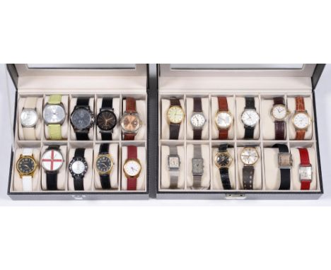 Miscellaneous wristwatches, mid 20th c and later,&nbsp;including Tissot, Raymond Weil, Ingersoll, Timex and others in two col