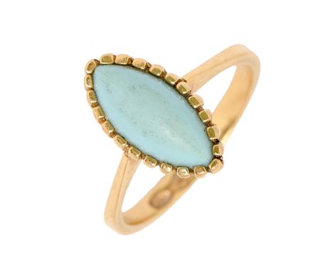 A turquoise ring, in gold, Italian control marks and 750, 3.6g, size L  Turquoise lost polish and scratched from wear