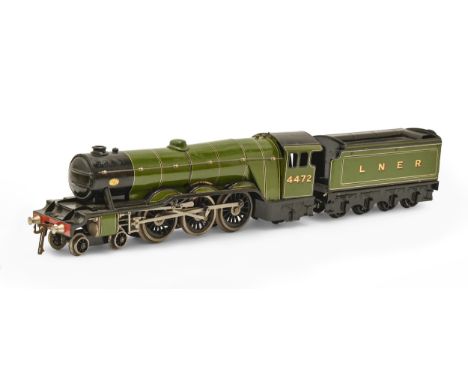 A Bassett Lowke Ltd 'O' gauge model of the LNER “Flying Scotsman” locomotive and tender, electric motor, original box with ye