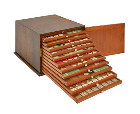 A collection of microscope slides, 19th and early 20th c, a great variety of specimens including Russian granulated copper or
