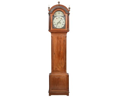 A George III walnut eight-day longcase clock, William Winston, Hereford, the 12 inch breakarched and painted dial with date s