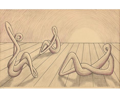 Modernist School, mid-20th century - A Study of Form, indistinctly signed and numbered 30/100 in pencil, lithograph, 30 x 44c